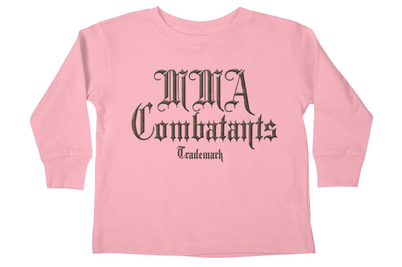MMA Combatants - Trademark Logo on a Light Pink Toddler's Longsleeve Tee