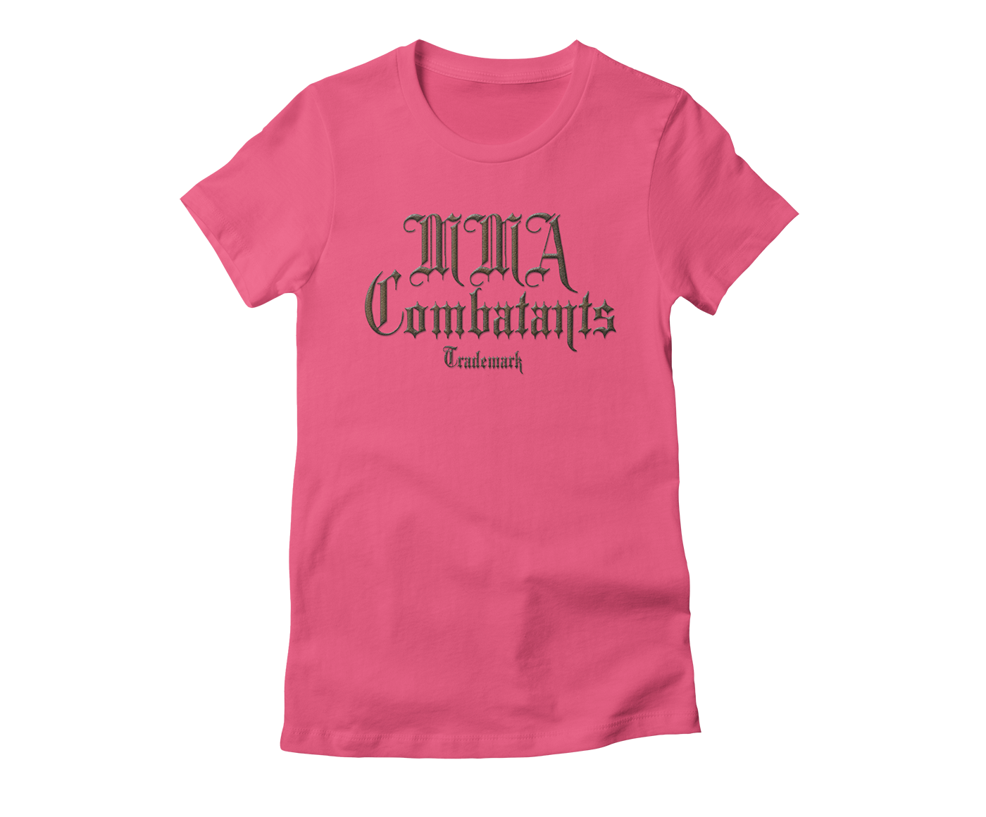 MMA Combatants - Trademark Logo on a Fuchsia Colored Women's Fitted Tee